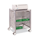 Vertiflex File Cart with Open Top, Metal, 1 Shelf, 2 Bins, 28.25" x 13.75" x 27.38", Matte Gray