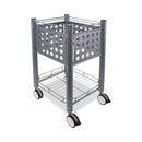 Vertiflex Sidekick File Cart, Metal, 1 Shelf, 1 Bin, 13.75" x 15.5" x 26.25", Matte Gray