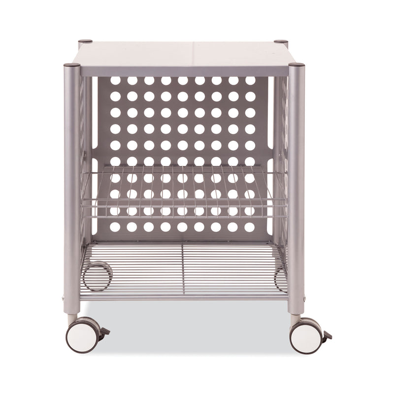 Vertiflex Deskside Machine Stand, Metal, 3 Shelves, 21.5" x 17.88" x 27", Matte Gray