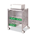 Vertiflex Deskside Machine Stand, Metal, 3 Shelves, 21.5" x 17.88" x 27", Matte Gray