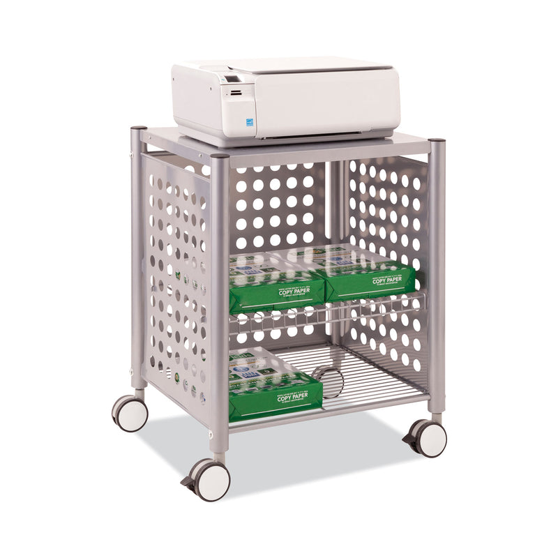 Vertiflex Deskside Machine Stand, Metal, 3 Shelves, 21.5" x 17.88" x 27", Matte Gray