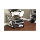 Vertiflex Underdesk Machine Stand, Metal, 2 Shelves, 90 lb Capacity, 21.5" x 17.88" x 11.5", Matte Gray