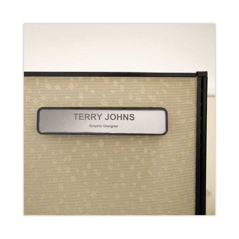Advantus Panel Wall Sign Name Holder, Acrylic, 9 x 2, 6/Pack, Clear