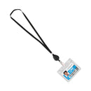 Advantus Lanyards with Retractable ID Reels, Metal Clip Fastener, 34" Long, Black, 12/Pack