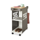 Safco Mini Rolling Storage Cart, Metal, 3 Shelves, 1 Drawer, 200 lb Capacity, 29.75" x 15.75" x 16.5", White