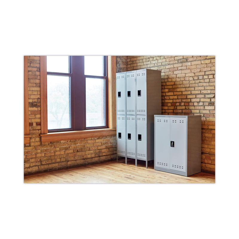Safco Double-Tier, Three-Column Locker, 36w x 18d x 78h, Two-Tone Gray