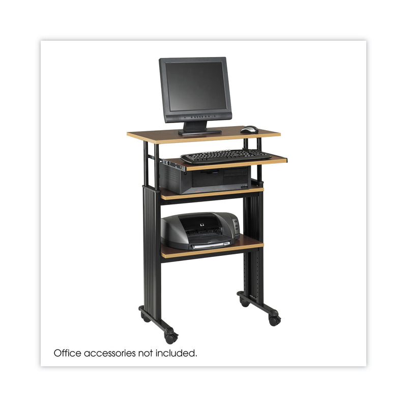 Safco Muv Stand-Up Adjustable-Height Desk, 29.5" x 22" x 35" to 49", Cherry/Black