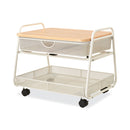 Safco Onyx Under Desk Machine Stand, Metal, 1 Shelf, 1 Drawer, 1 Bin, 100 lb Capacity, 21" x 16" x 17.5", White