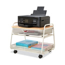 Safco Onyx Under Desk Machine Stand, Metal, 1 Shelf, 1 Drawer, 1 Bin, 100 lb Capacity, 21" x 16" x 17.5", White