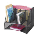 Safco Onyx Mesh Corner Organizer, Six Sections, 15 x 11 x 13, Black