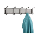 Safco Onyx Mesh Wall Racks, 5 Hook, 26.75w x 3d x 5.5h, Black
