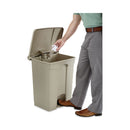 Safco Large Capacity Plastic Step-On Receptacle, 17 gal, Tan
