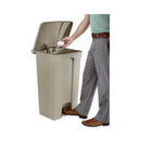 Safco Large Capacity Plastic Step-On Receptacle, 23 gal, Tan