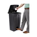 Safco Large Capacity Plastic Step-On Receptacle, 23 gal, Black