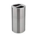 Safco Dual Recycling Receptacle, 30 gal, Stainless Steel