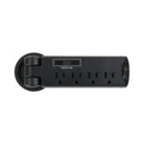 Safco Pull-Up Power Module, 4 Outlets, 2 USB Ports, 8 ft Cord, Black
