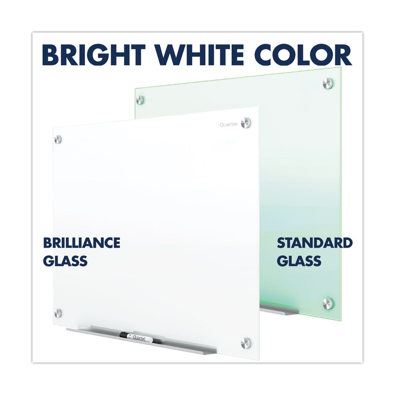 Quartet Brilliance Glass Dry-Erase Boards, 36 x 24, White Surface