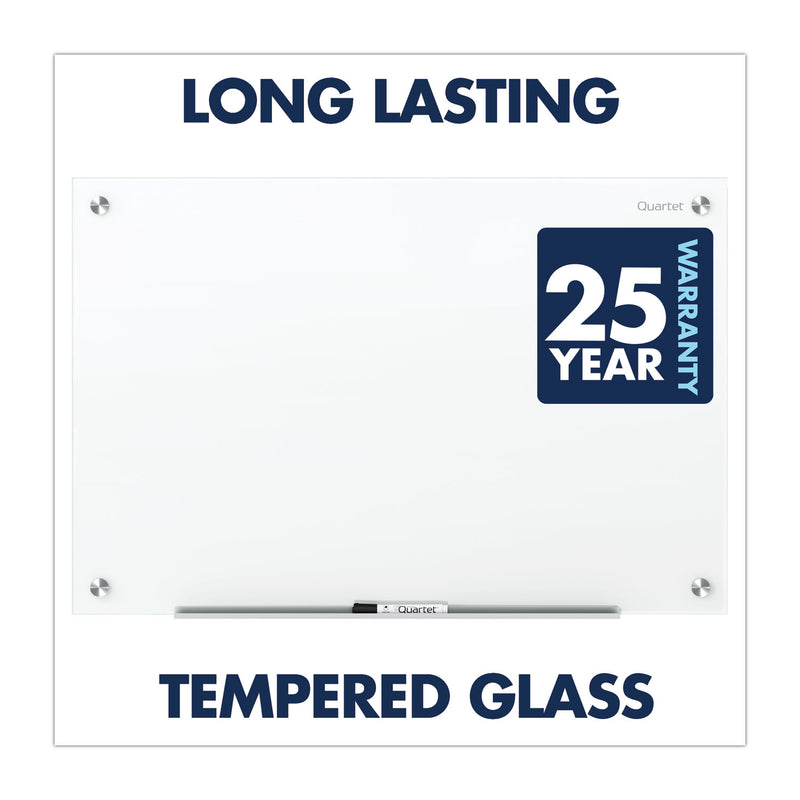 Quartet Brilliance Glass Dry-Erase Boards, 36 x 24, White Surface