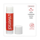 Universal Glue Stick, 1.3 oz, Applies and Dries Clear, 12/Pack