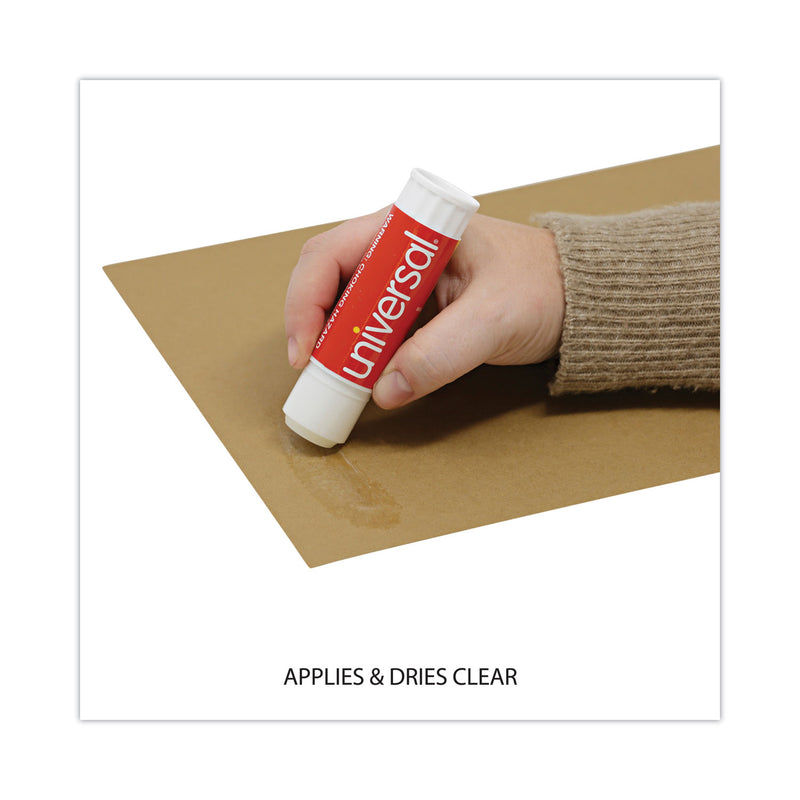 Universal Glue Stick, 1.3 oz, Applies and Dries Clear, 12/Pack