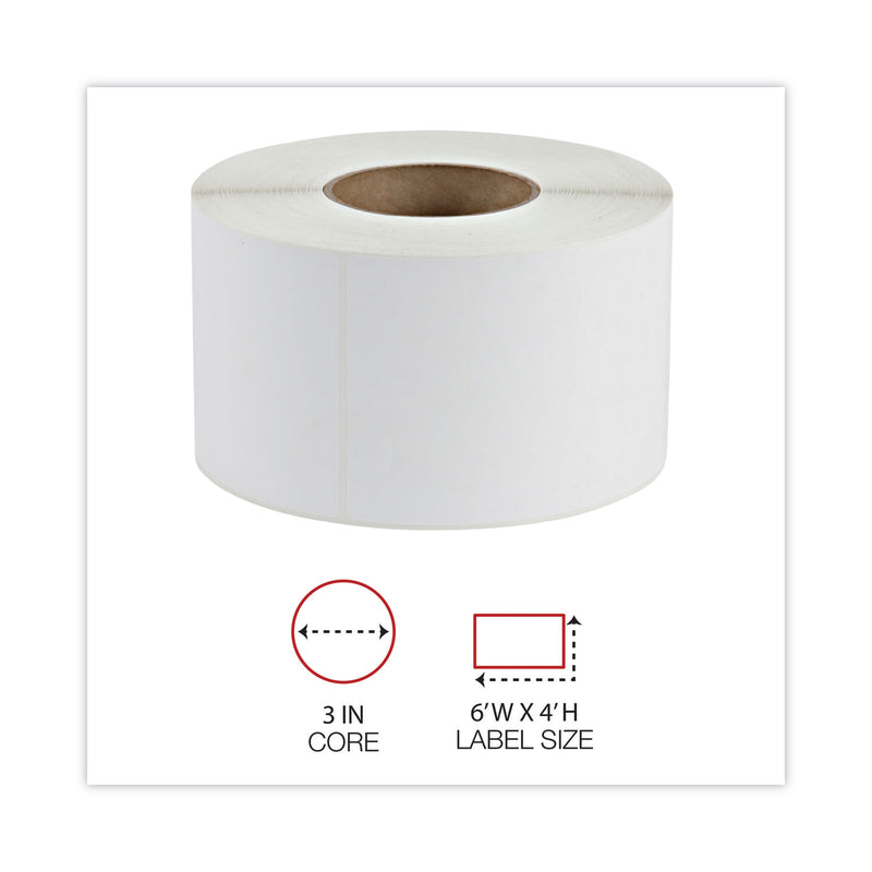 Universal Thermal Transfer Blank Shipping Labels, Label Printers, 4 x 6, White, 1,000/Roll, 4 Rolls/Carton