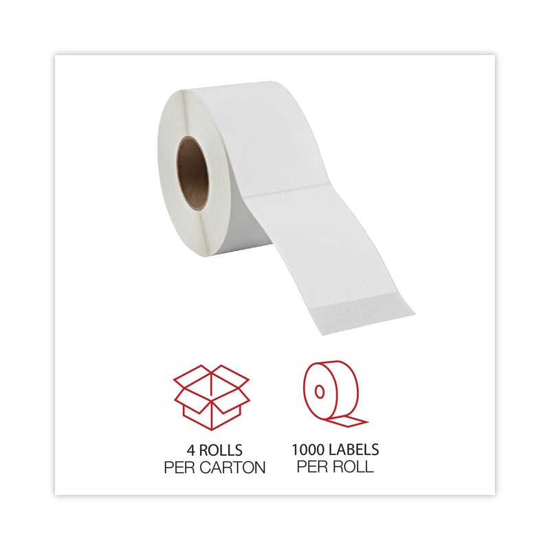 Universal Thermal Transfer Blank Shipping Labels, Label Printers, 4 x 6, White, 1,000/Roll, 4 Rolls/Carton