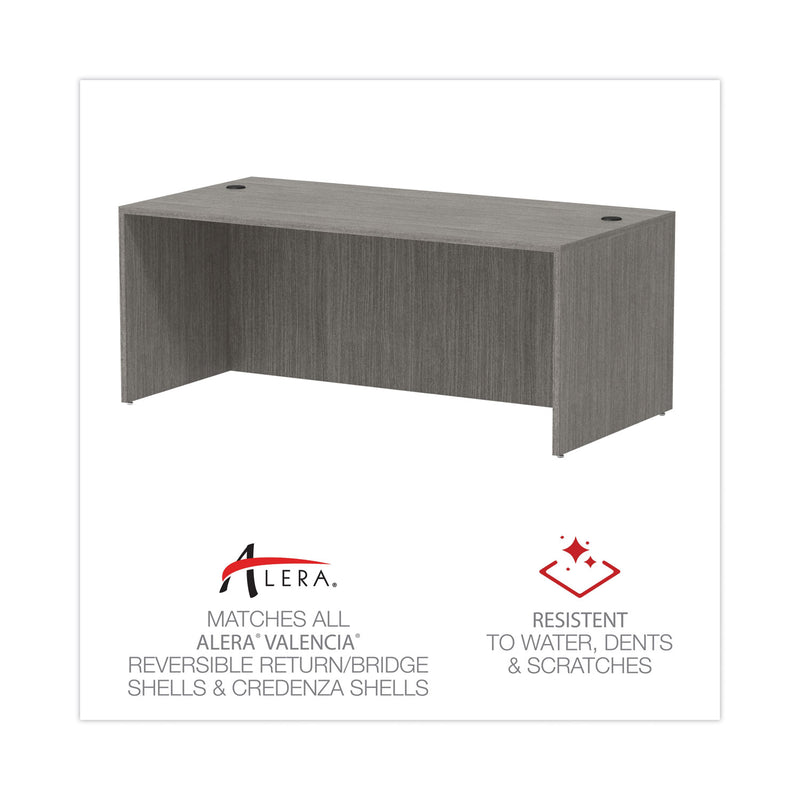 Alera Valencia Series Straight Front Desk Shell, 71" x 35.5" x 29.63", Gray