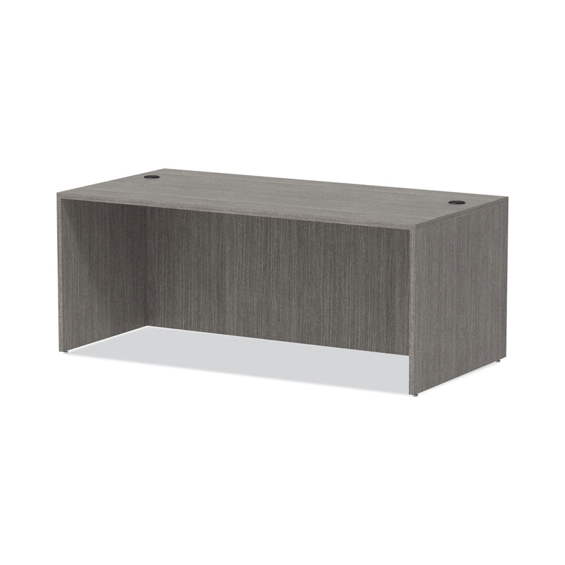 Alera Valencia Series Straight Front Desk Shell, 71" x 35.5" x 29.63", Gray