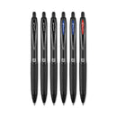 uniball 207 Plus+ Gel Pen, Retractable, Medium 0.7 mm, Assorted Ink Colors, Black Barrel, 6/Pack