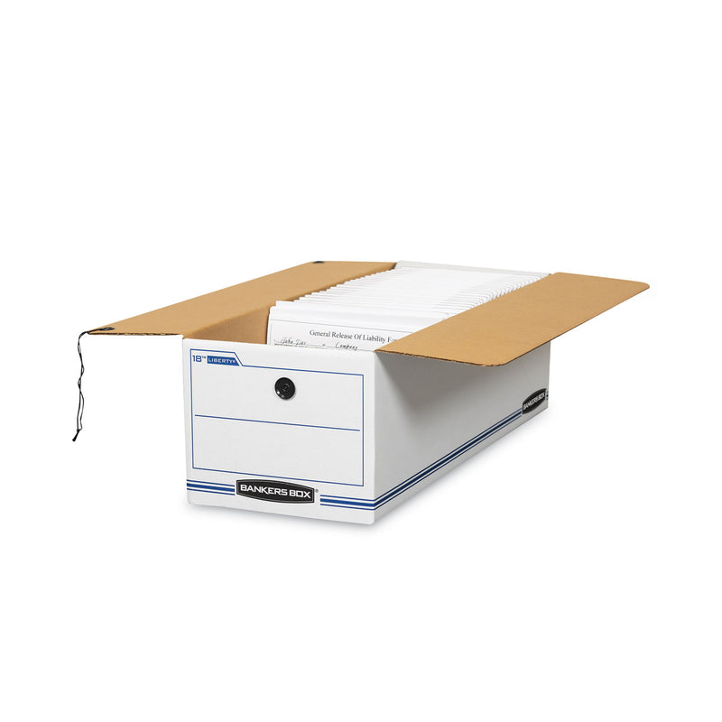 Bankers Box LIBERTY Check and Form Boxes, 9" x 24.25" x 7.5", White/Blue, 12/Carton