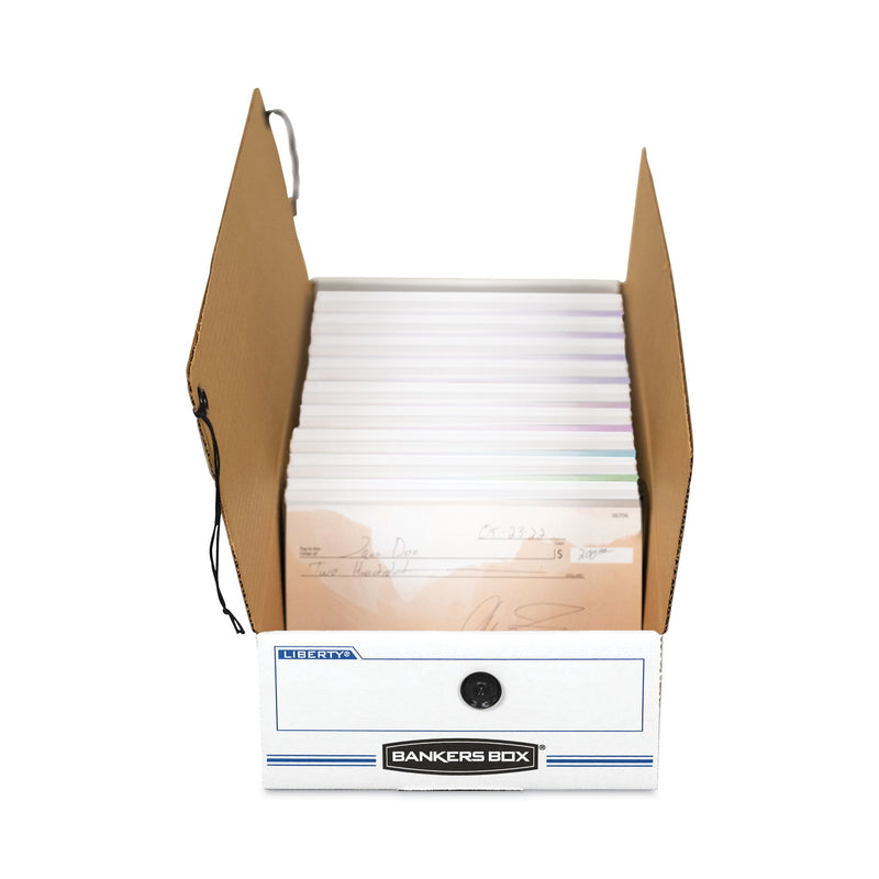 Bankers Box LIBERTY Check and Form Boxes, 11" x 24" x 5", White/Blue, 12/Carton