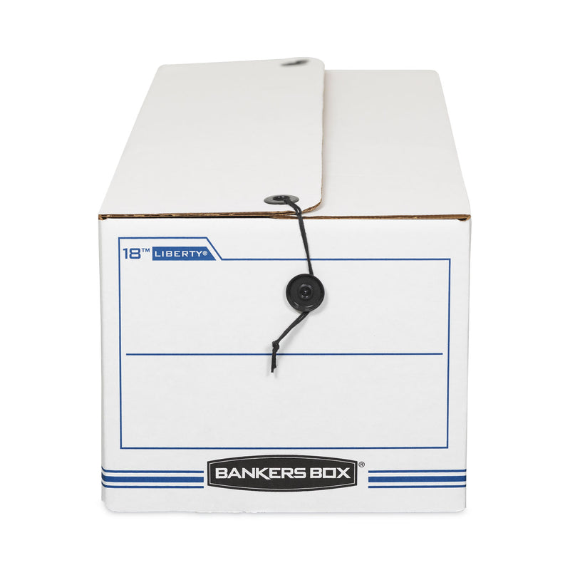Bankers Box LIBERTY Check and Form Boxes, 9.75" x 23.75" x 6.25", White/Blue, 12/Carton
