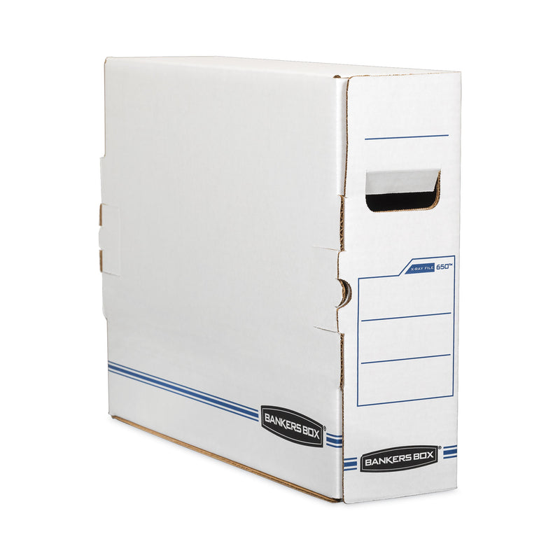 Bankers Box X-Ray Storage Boxes, 5" x 18.75" x 14.88", White/Blue, 6/Carton
