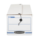 Bankers Box LIBERTY Check and Form Boxes, 9" x 24.25" x 7.5", White/Blue, 12/Carton