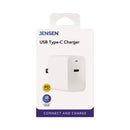 JENSEN USB Type C Charger, 18 W, White