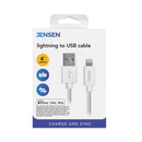 JENSEN Lightning to USB Cable, 4 ft, White