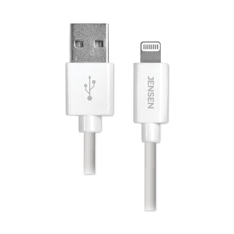 JENSEN Lightning to USB Cable, 4 ft, White