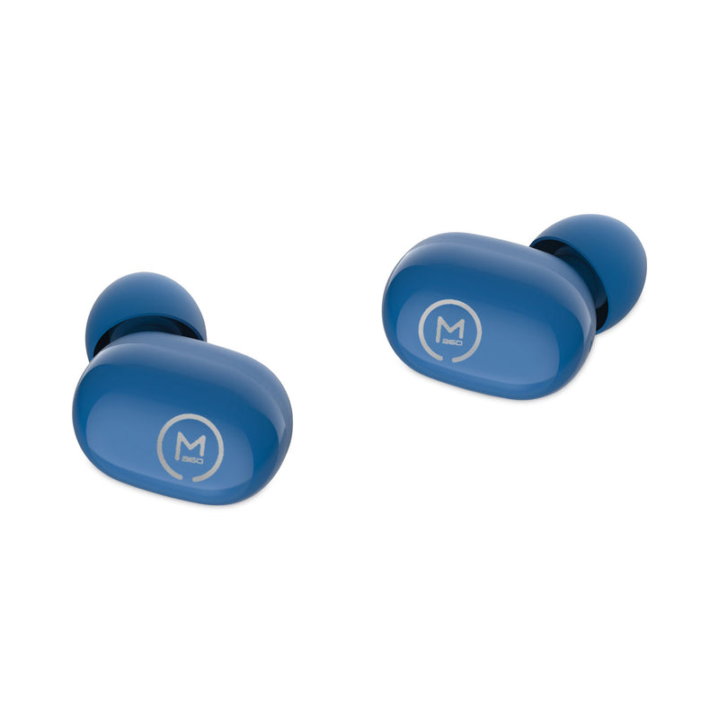 Morpheus 360 Spire True Wireless Earbuds Bluetooth In-Ear Headphones with Microphone, Island Blue