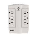 RCA 6 Outlet Swivel Surge Protector, 6 AC Outlets, 1,200 J, White