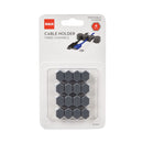 RCA Three Channel Cable Holder, 2" x 2", Gray, 4/Pack