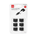 RCA Two Channel Cable Holder, 2" x 2", Black, 6/Pack