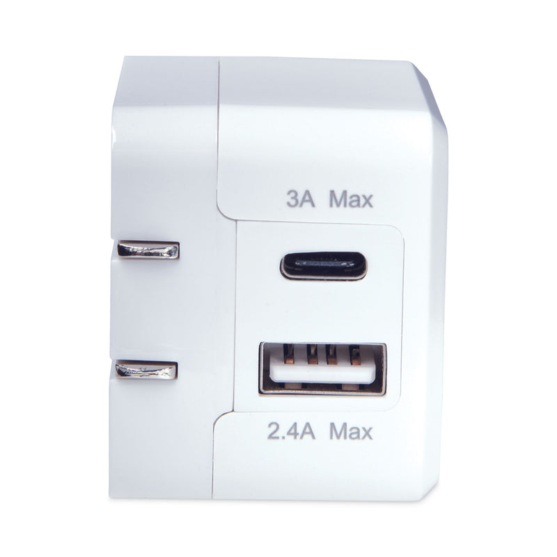 JENSEN USB/Type C Wall Charger, White
