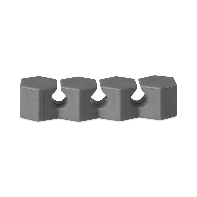 RCA Three Channel Cable Holder, 2" x 2", Gray, 4/Pack