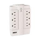 RCA 6 Outlet Swivel Surge Protector, 6 AC Outlets, 1,200 J, White