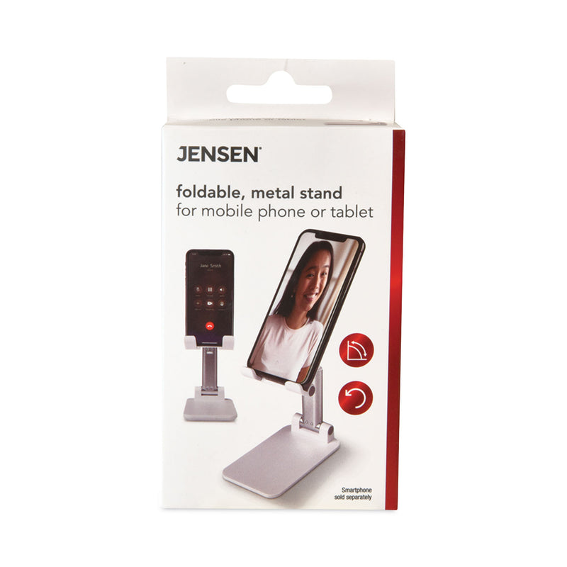 JENSEN Metal Foldable Portable Tablet/Phone Stand, White