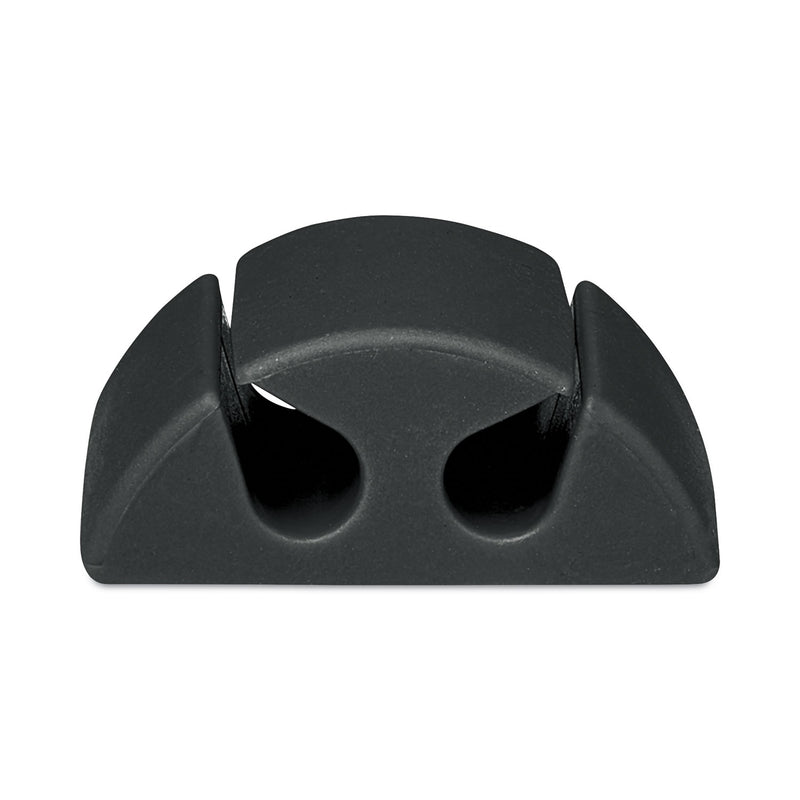 RCA Two Channel Cable Holder, 2" x 2", Black, 6/Pack