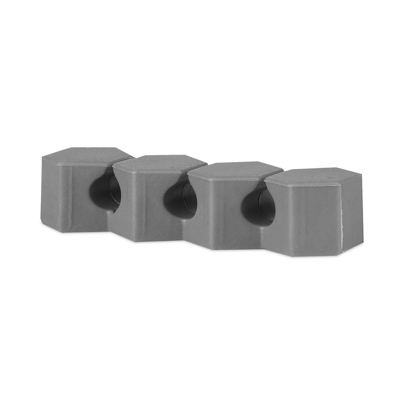 RCA Three Channel Cable Holder, 2" x 2", Gray, 4/Pack