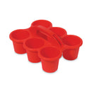deflecto Little Artist Antimicrobial Six-Cup Caddy, Red