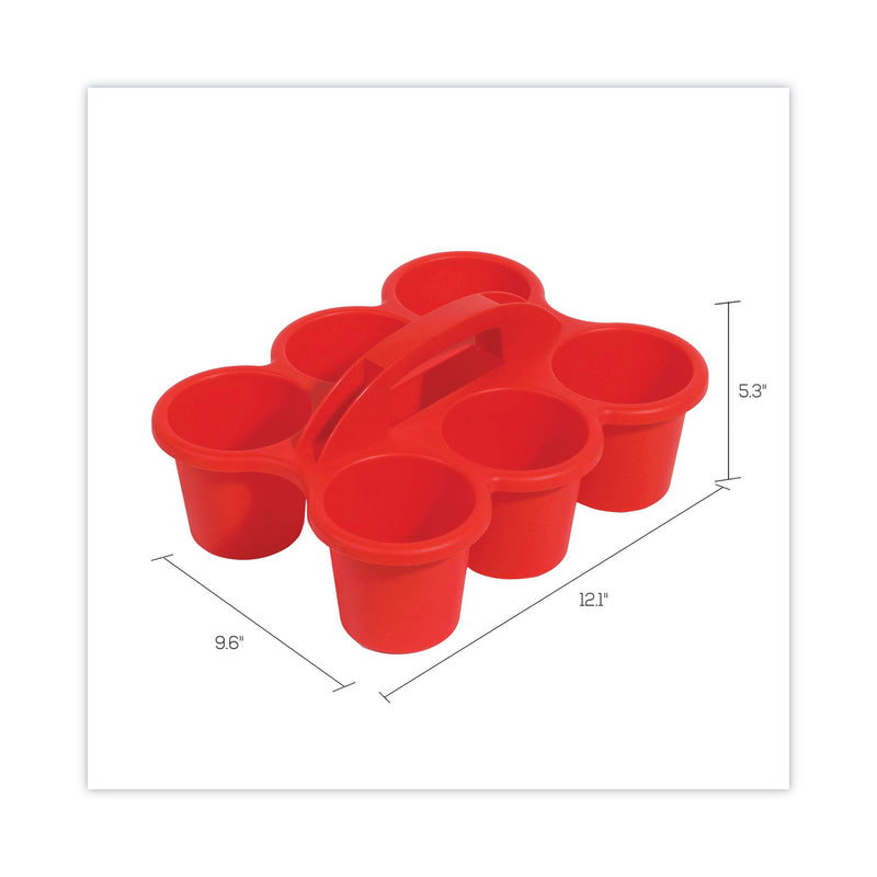 deflecto Little Artist Antimicrobial Six-Cup Caddy, Red