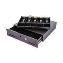 CONTROLTEK Metal Cash Drawer, Coin/Cash, 10 Compartments, 16 x 11.25 x 2.25, Black